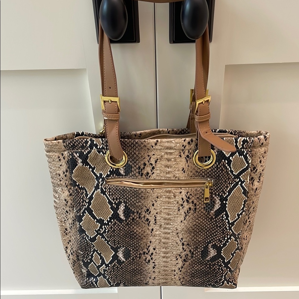 Brown Snake Print Tote